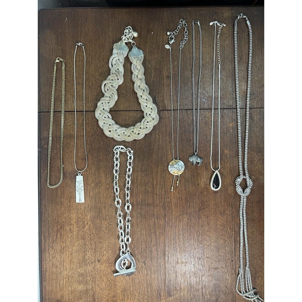 Small Lot Vtg 90s Y2k Necklaces Chicos Avon Claiborne Silver Tone Costume
